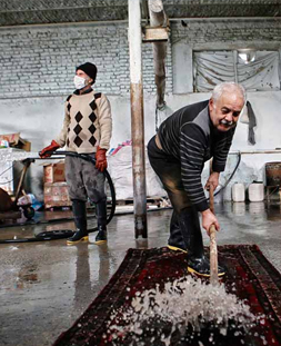شستشوی سنتی قالی در قالیشویی مهرشهر
