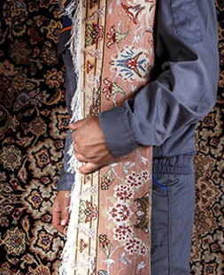 قالی لول در قالیشویی مهرشهر